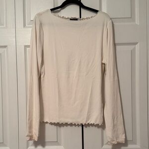 J Crew Cream Long Sleeve Top